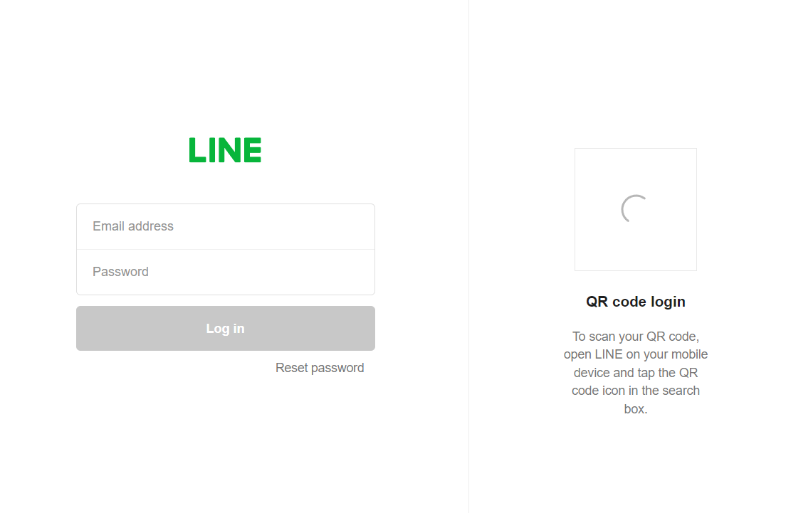 Image of LINE Chrome extension login page