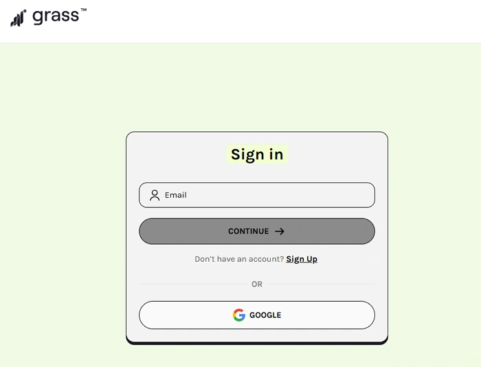 Sign into Grass