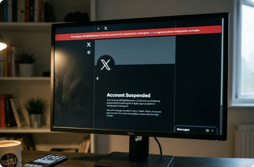 Twitter账号封号申诉提示界面