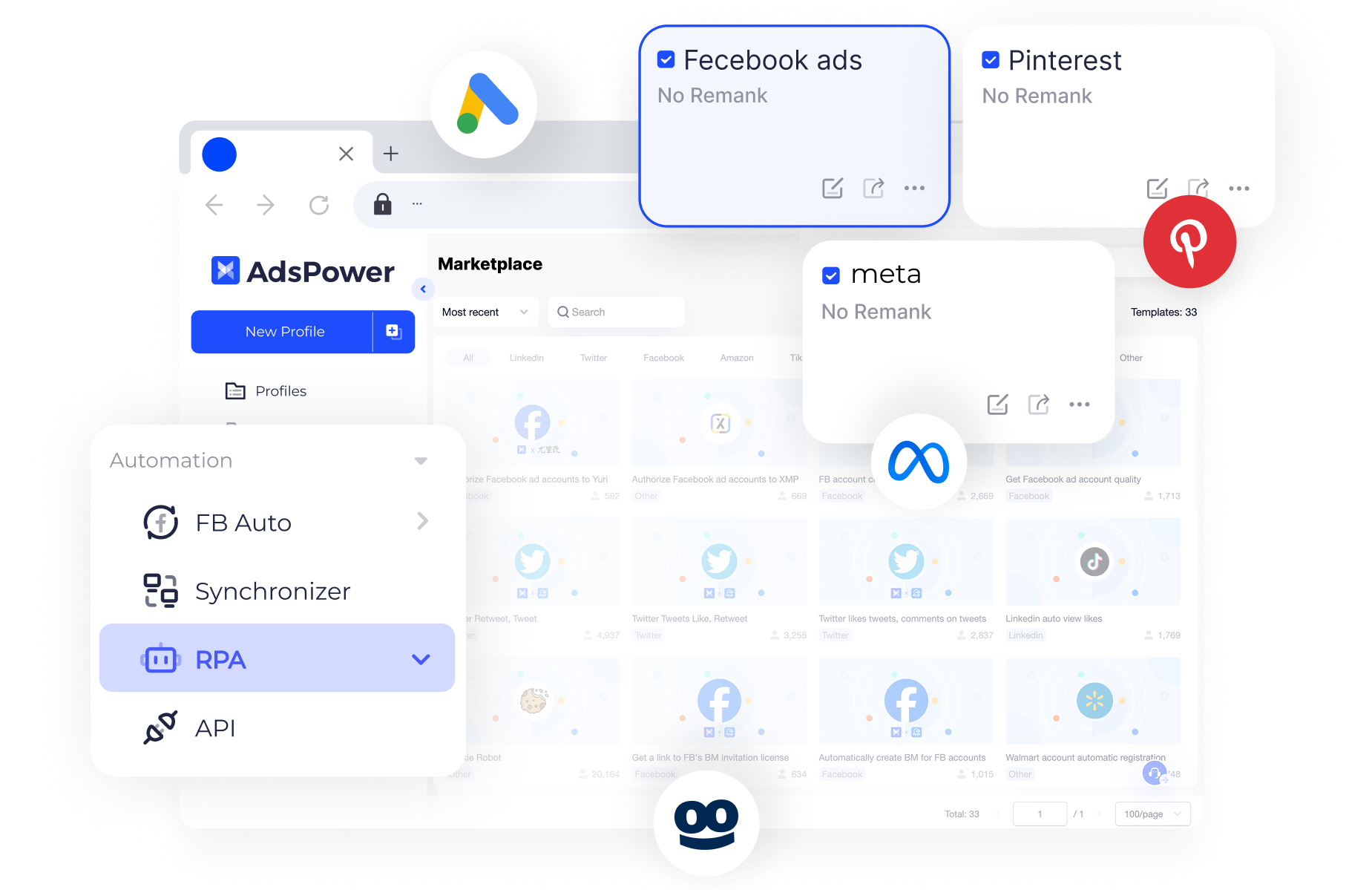 AdsPower 指纹浏览器正是针对多账号运营场景设计,可以为每个 Meta Ads 广告账户创建独立、安全的浏览器环境,实现账号隔离和批量管理。