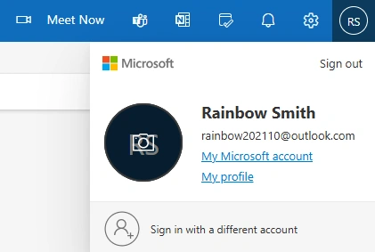 Sign in with a different account