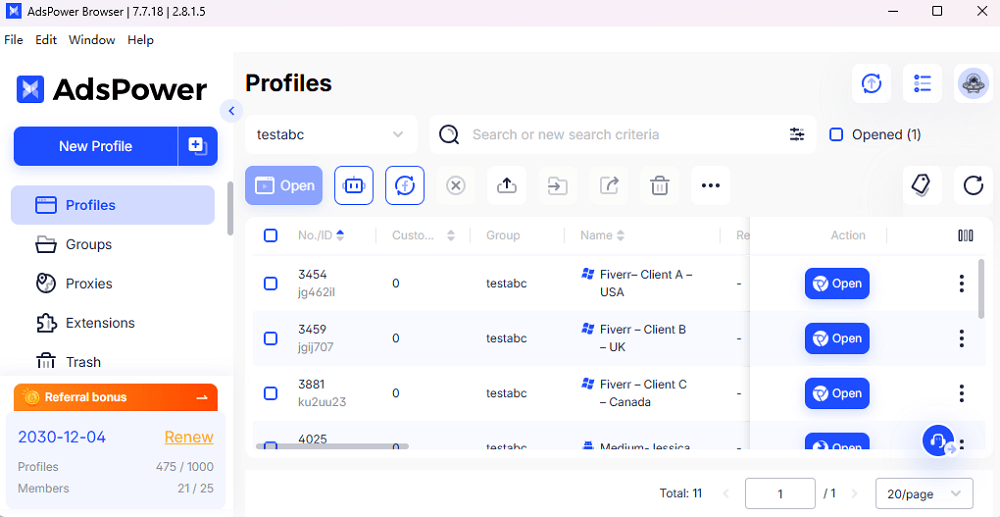 Bulk Create Profiles