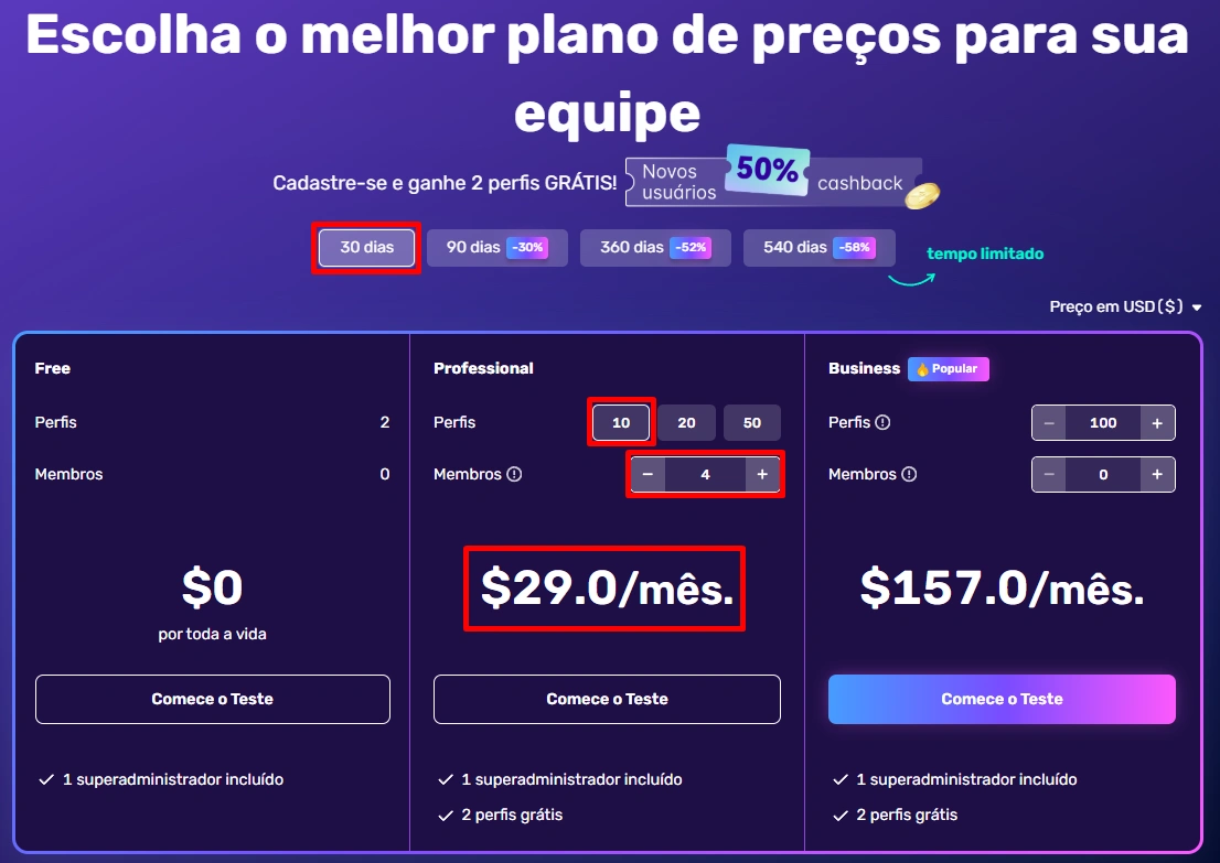 Planos de preços AdsPower