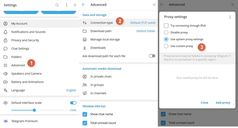 Set Proxy in Telegram