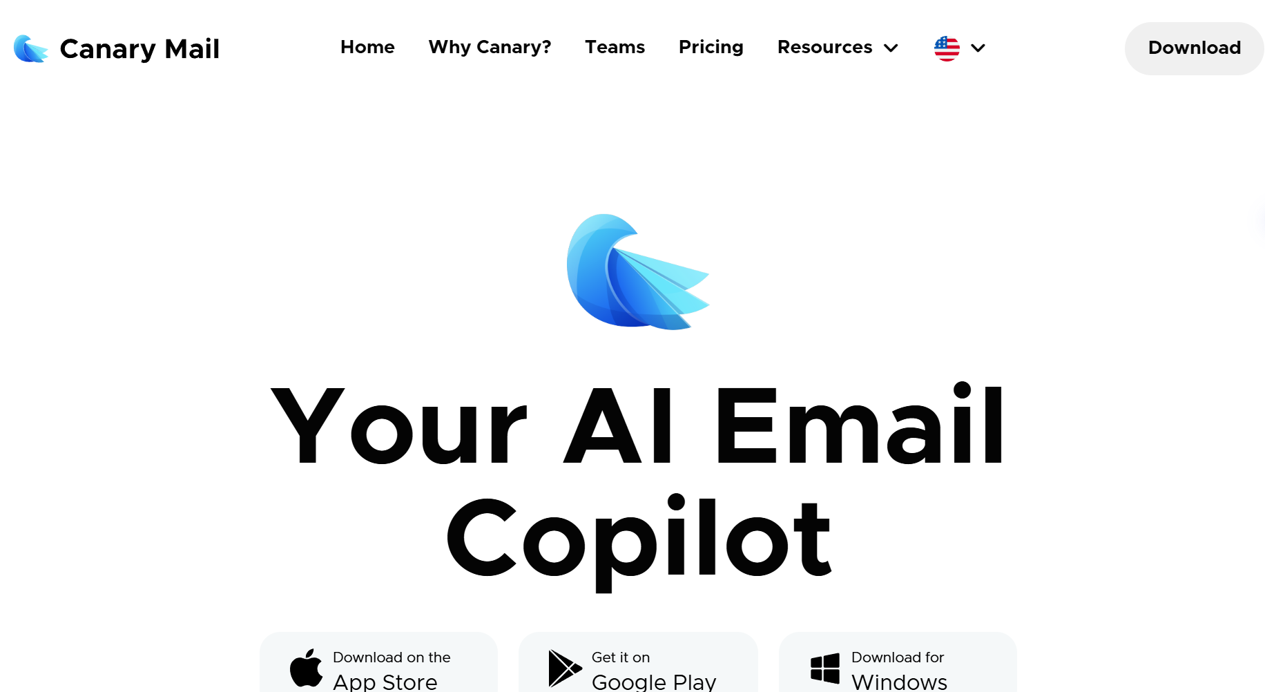 Изображение главной страницы Canary Mail