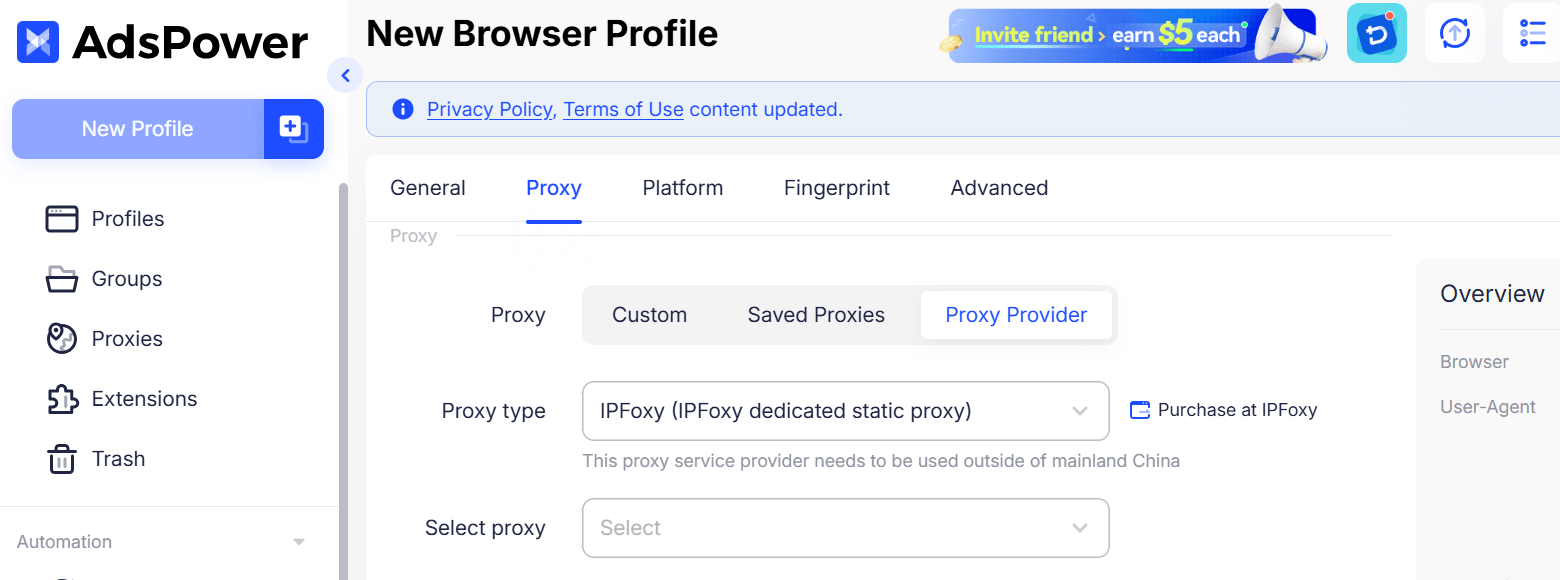 Proxy Details