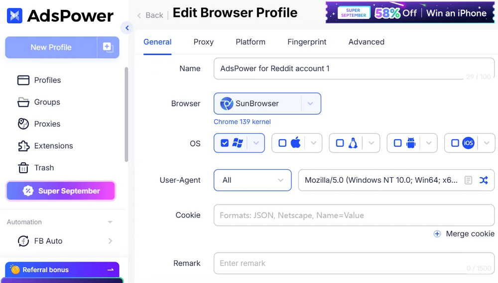 AdsPower Profile General