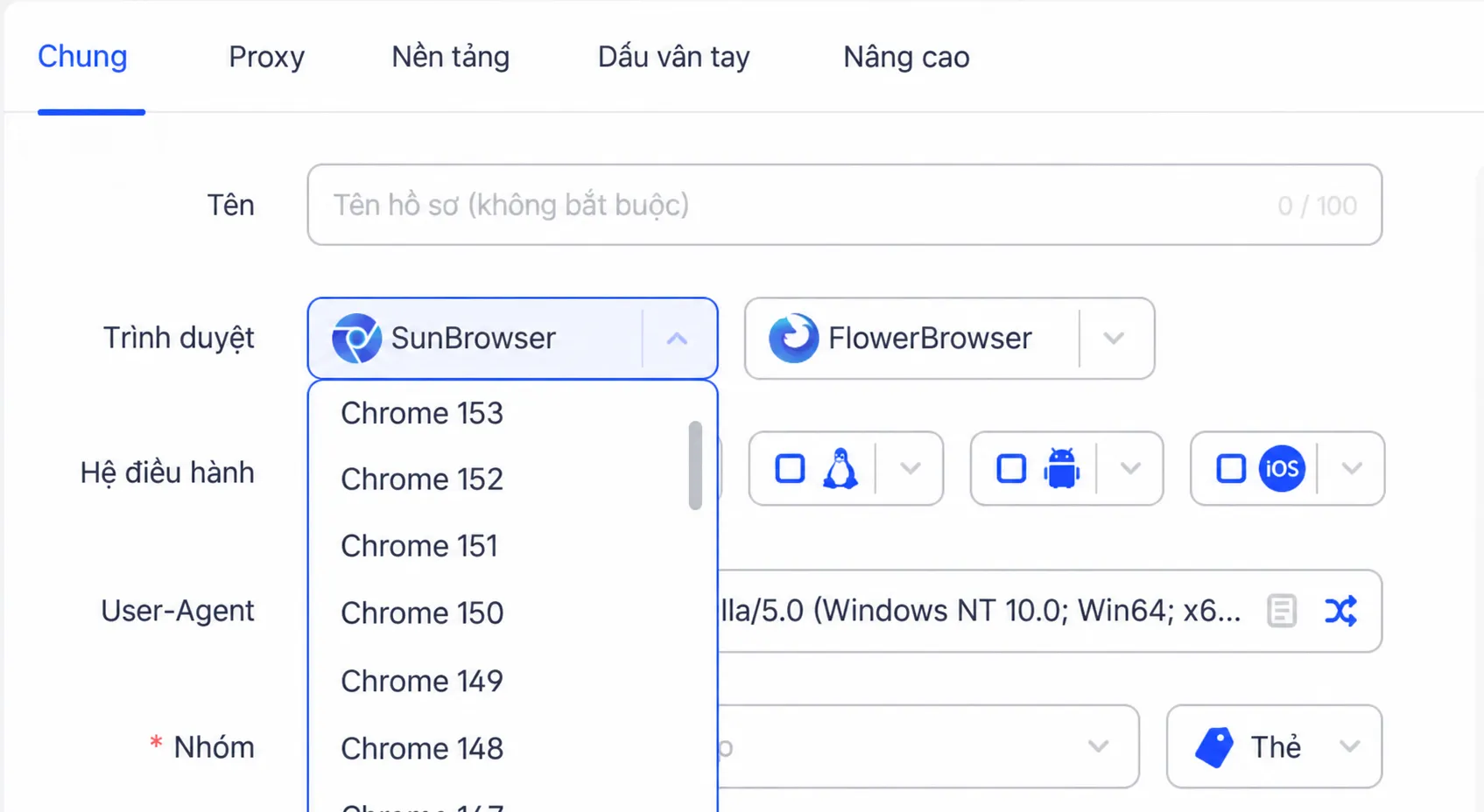 Hỗ trợ Chrome 152 và Chrome 153