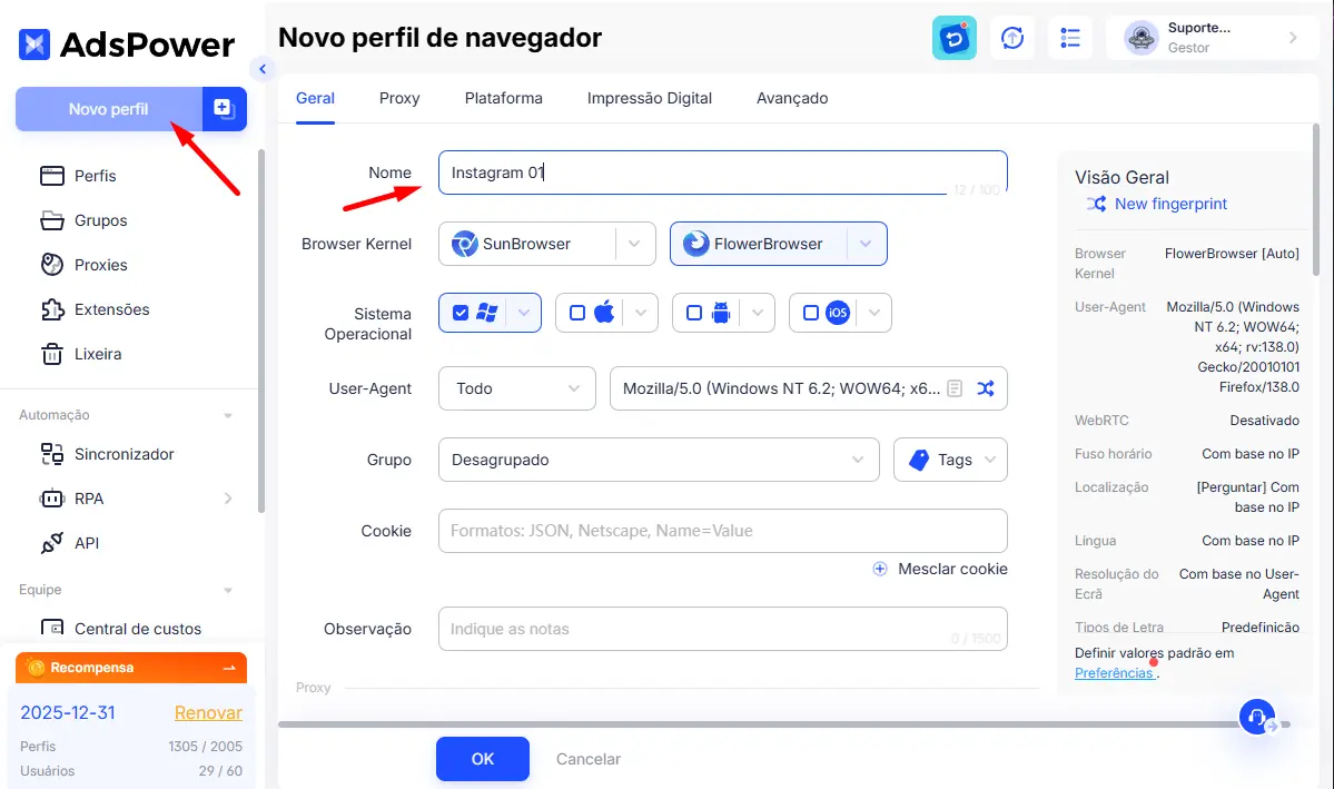 Novo Perfil