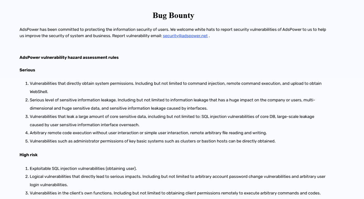 Bug Bounty Program