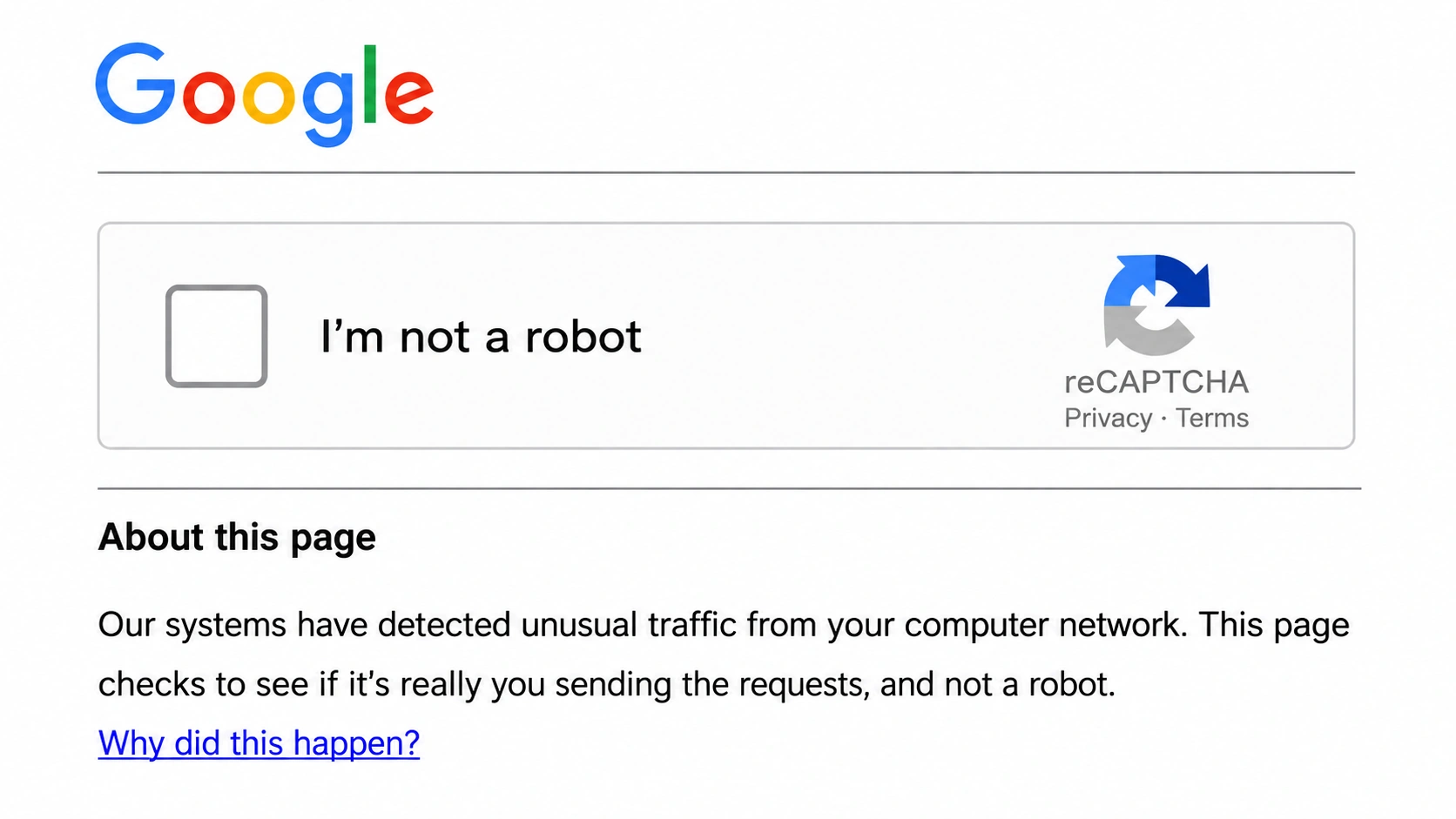 google unusual traffic