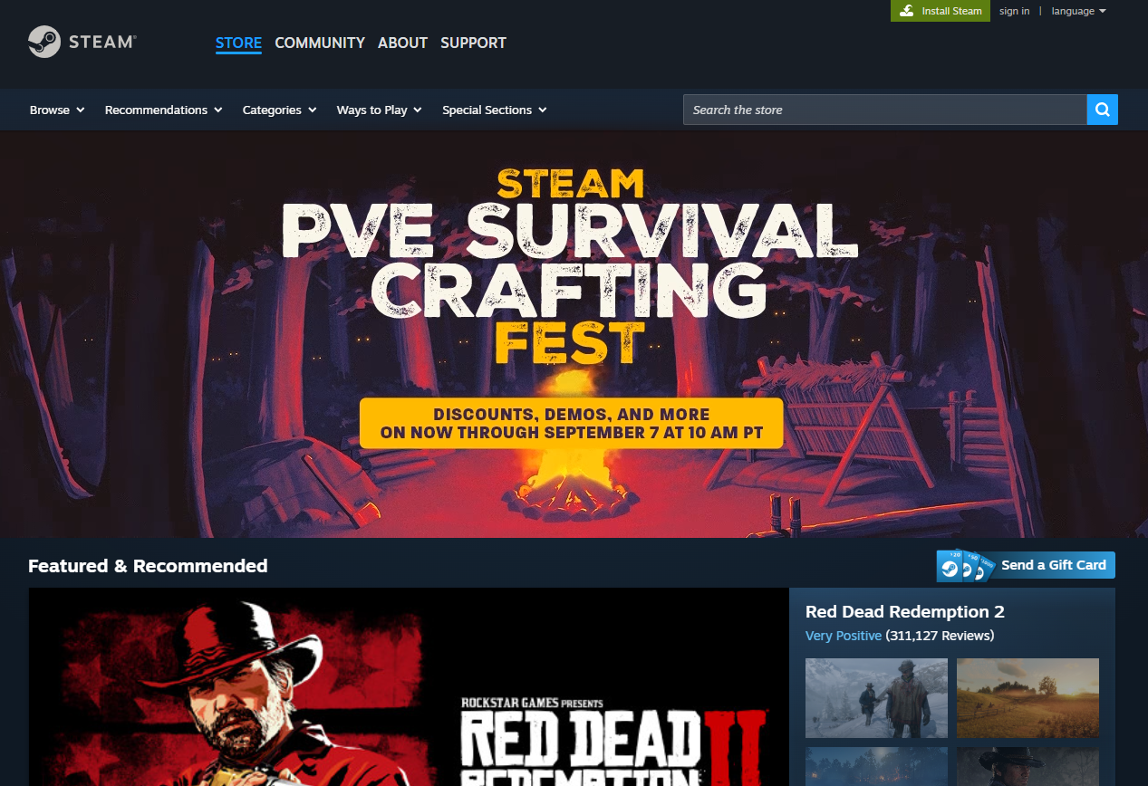 steam官网首页截图