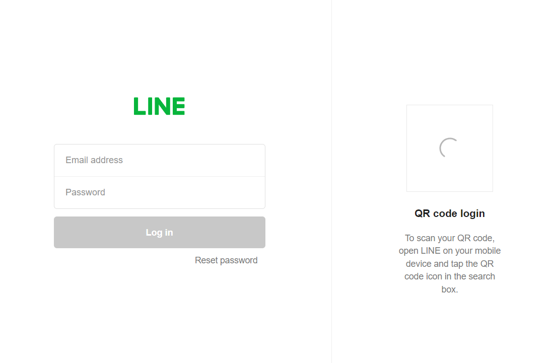 Изображение страницы входа в расширение LINE для Chrome