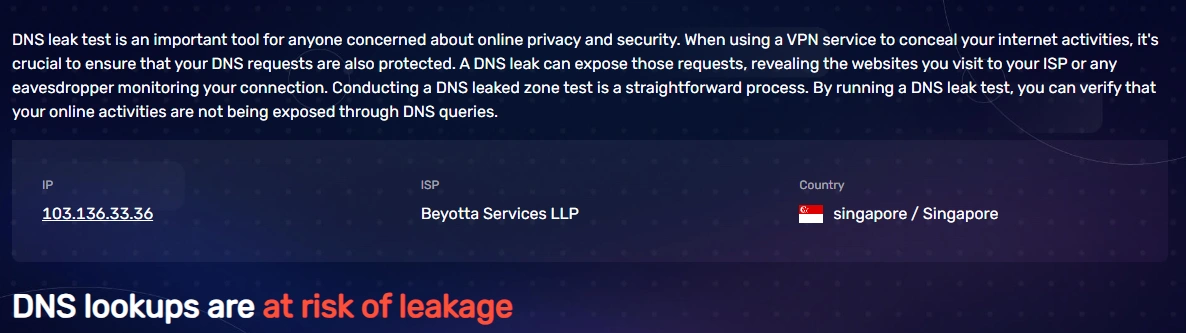 Test for DNS Leaks