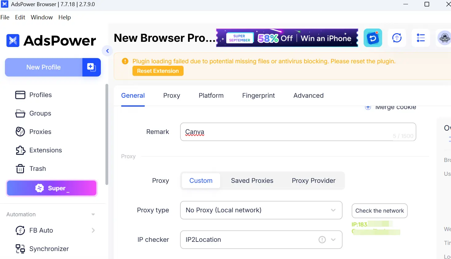 Set Custom, Saved Proxies and Proxy Provider