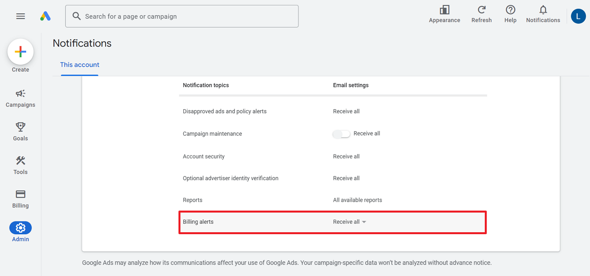 Setting Billing Alerts