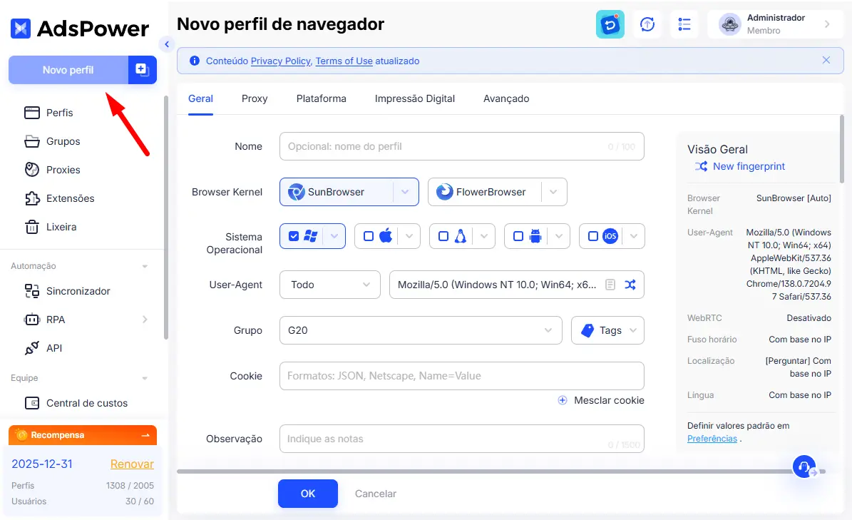 Novo Perfil