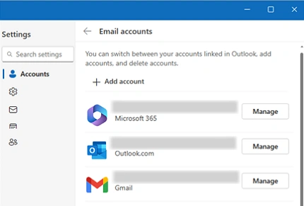 Manage Various Email Accounts
