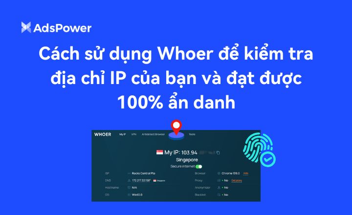 Cách sử dụng Whoer để kiểm tra địa chỉ IP của bạn và đ�%