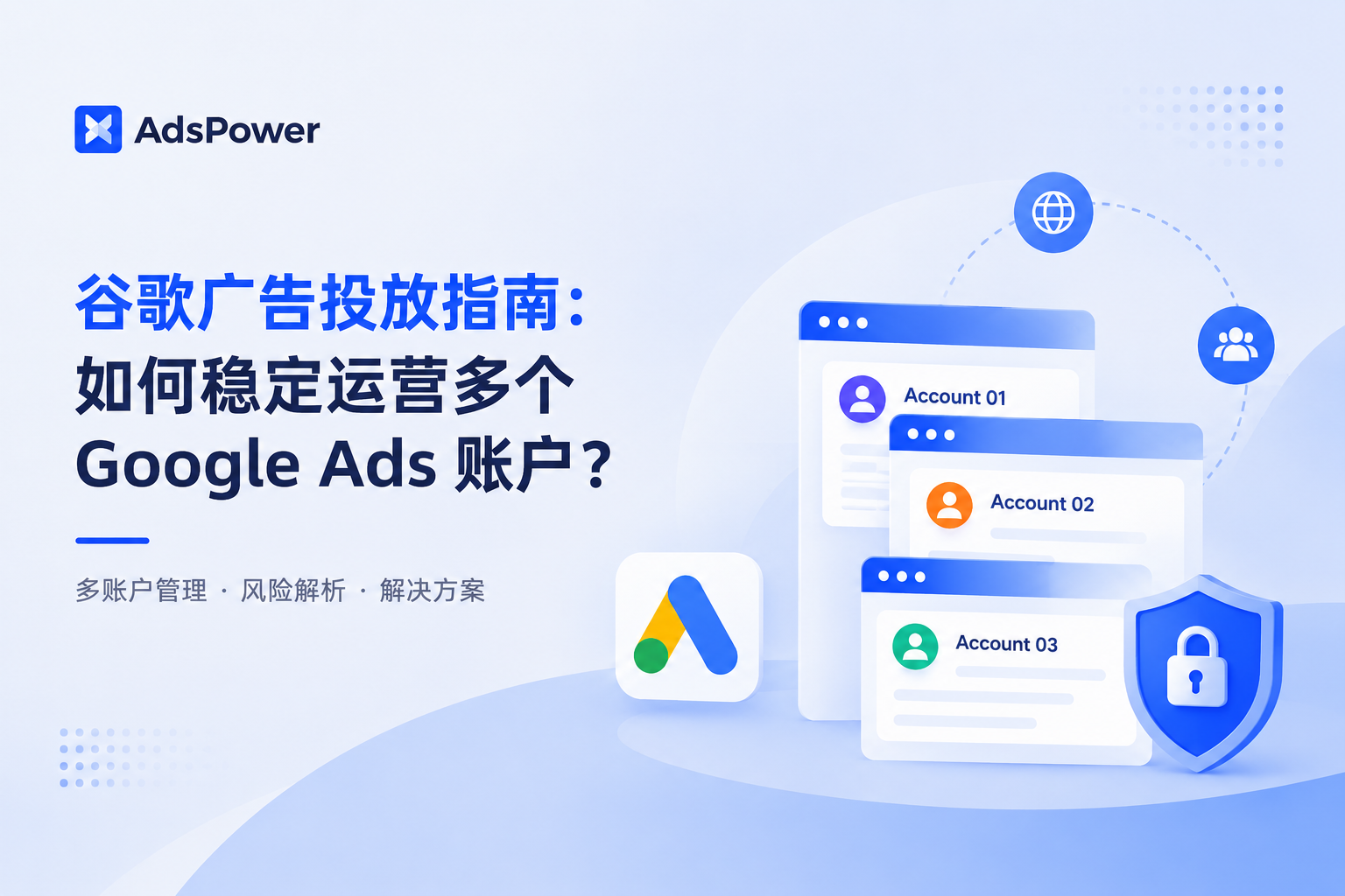 Google Ads 多账户运营示意图,展示浏览器环境隔�%B Google Ads 多账户运营示意图,展示浏览器环境隔�%B