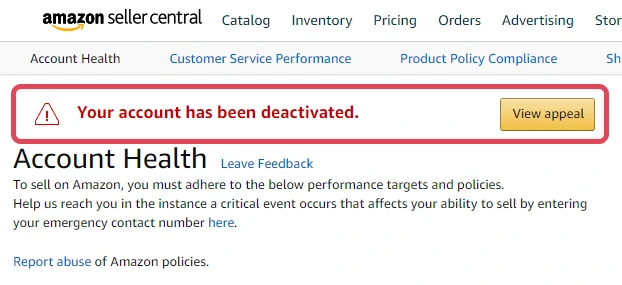Your account has been deactivated