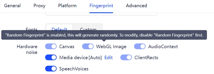 Generate Fingerprint Randomly 