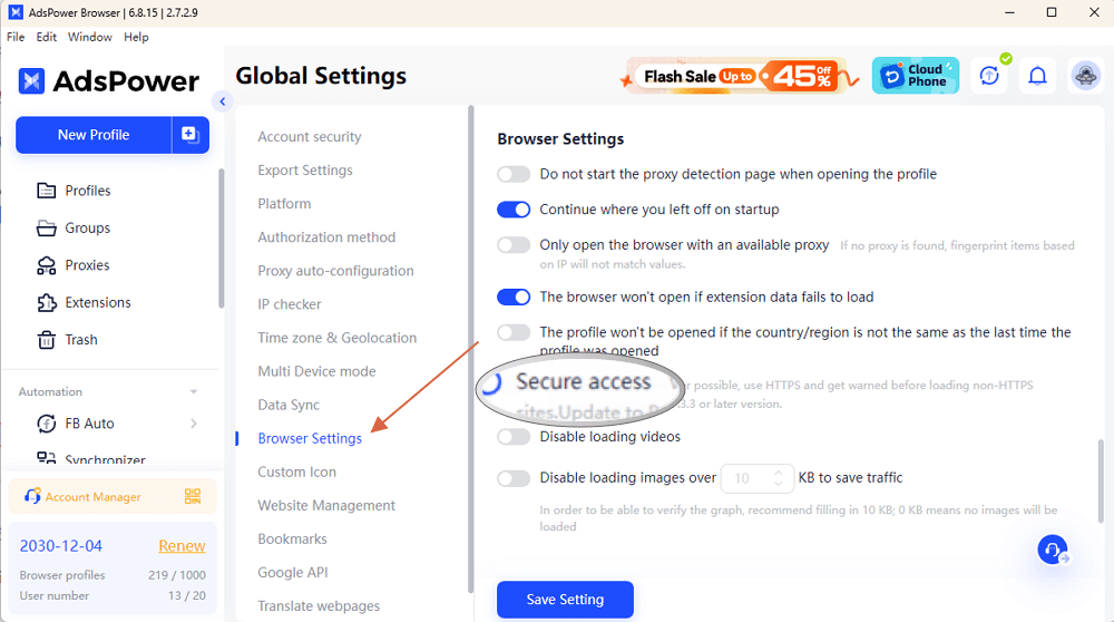 Enable Safe Access