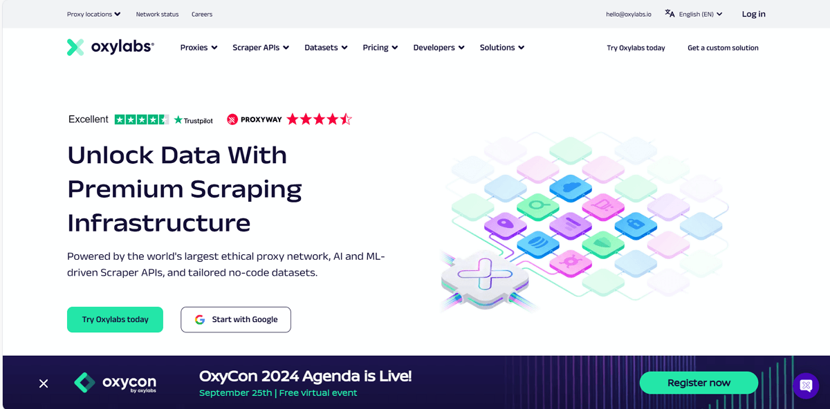 Website da Oxylabs