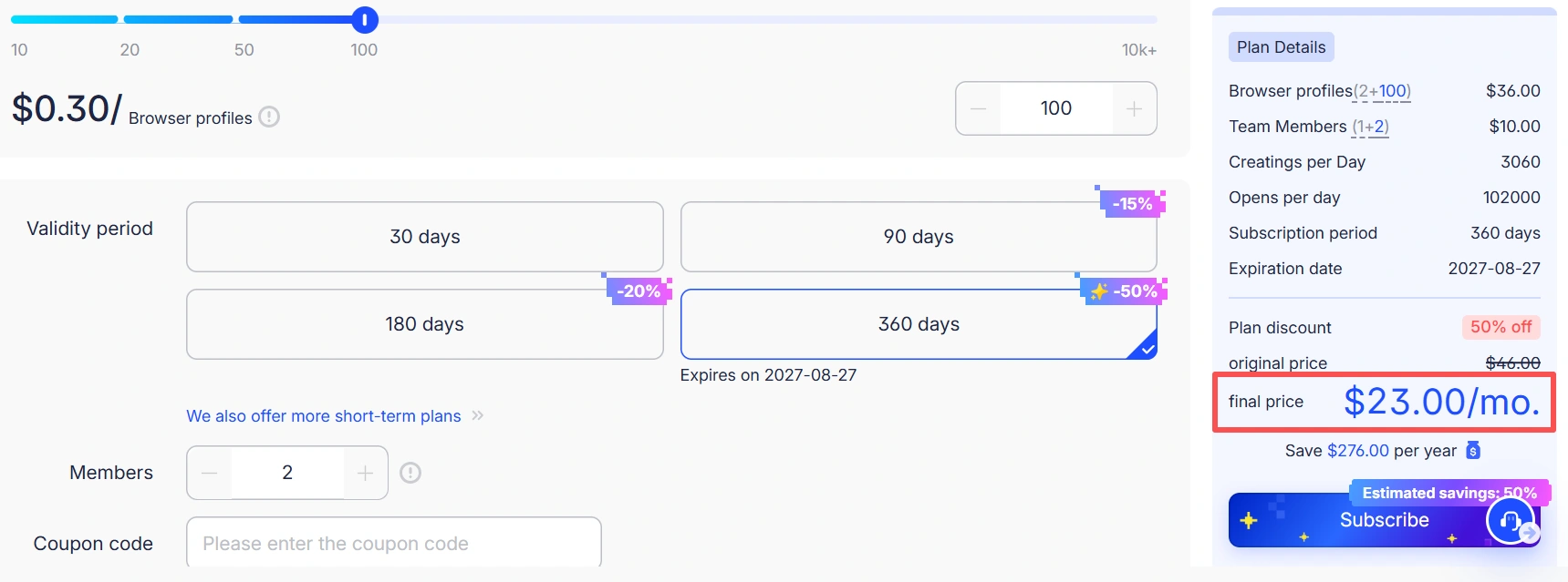 100 profile