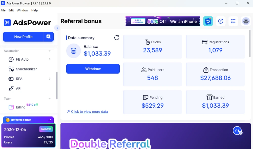 Access your Referral Dashboard