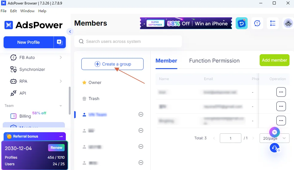 Create a Team Space