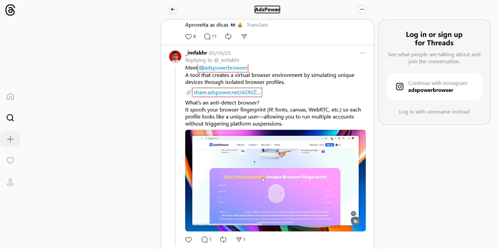 Add Affiliate Link to Threads