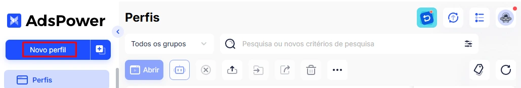 AdsPower Criar Novo Perfil
