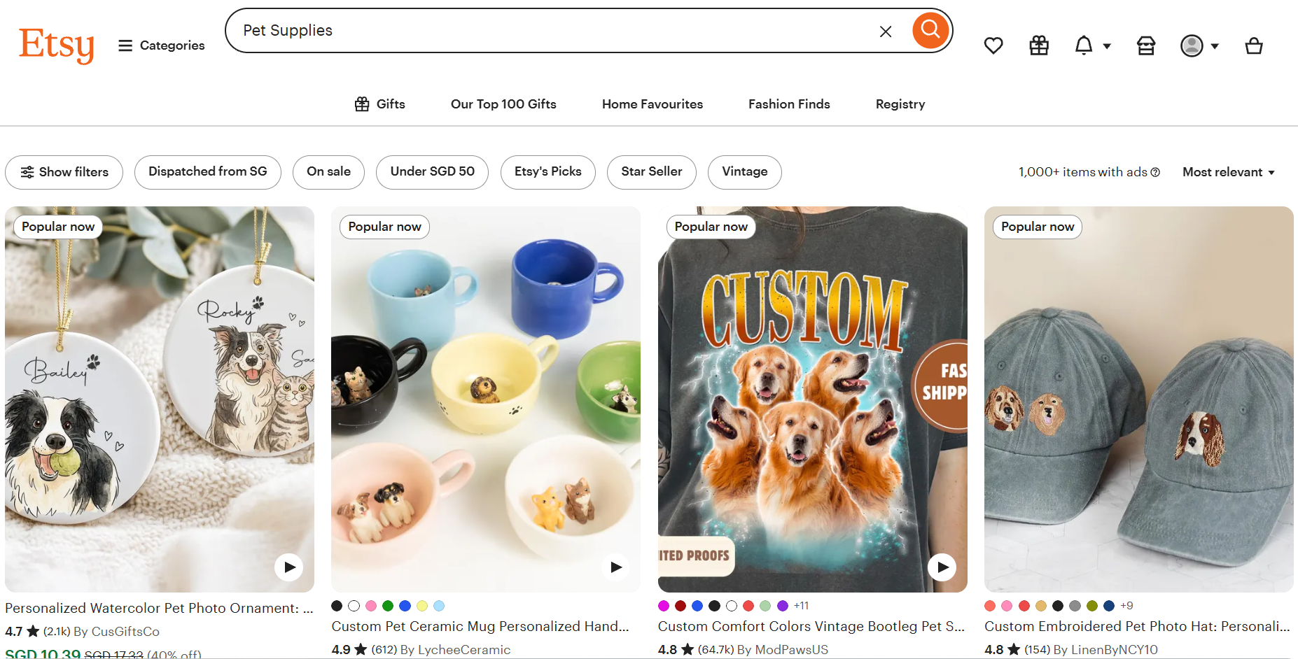 etsy选品-热销品类宠物用品
