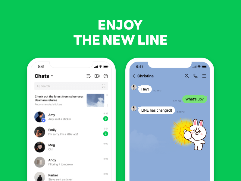 hiển thị khẩu hiệu của LINE