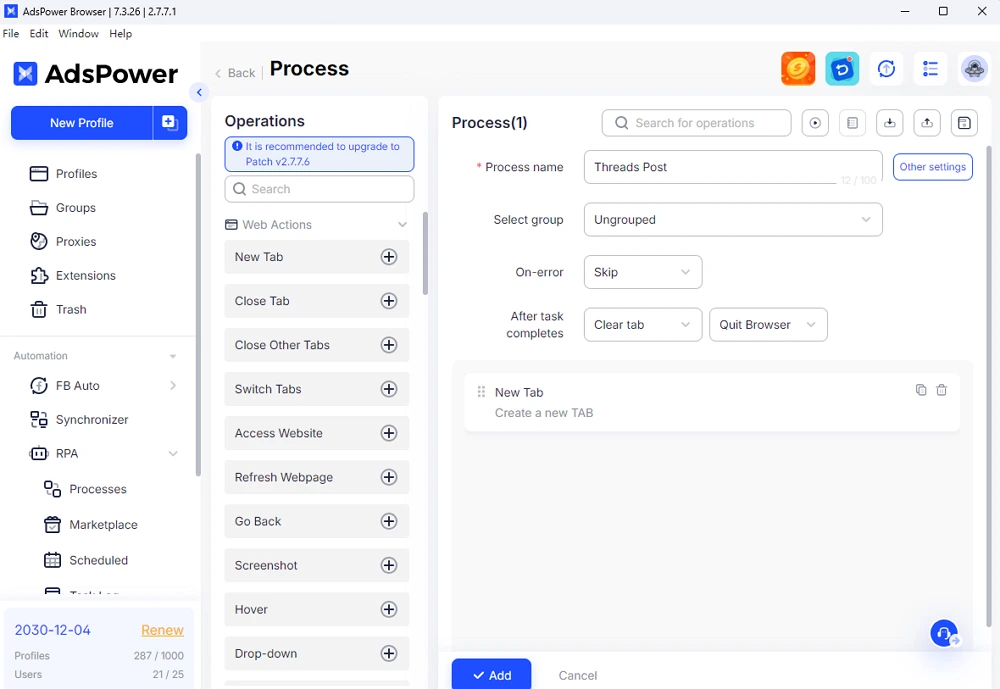 Create RPA Process