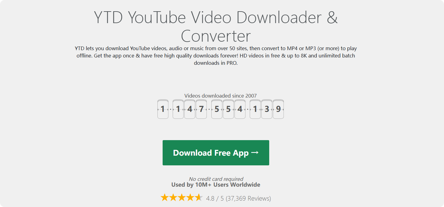 YouTube视频下载工具：YTD Video Downloader
