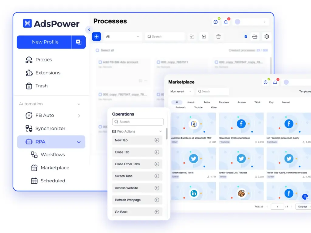 adspowerの複数アカウント管理