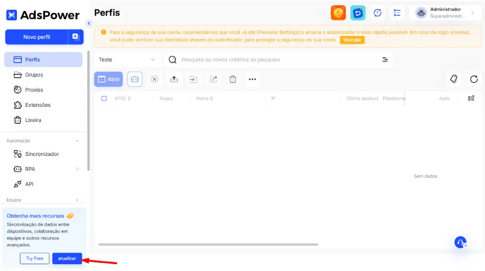 Como Registrar o Navegador AdsPower