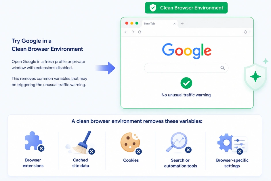 try google in a clean browser profile
