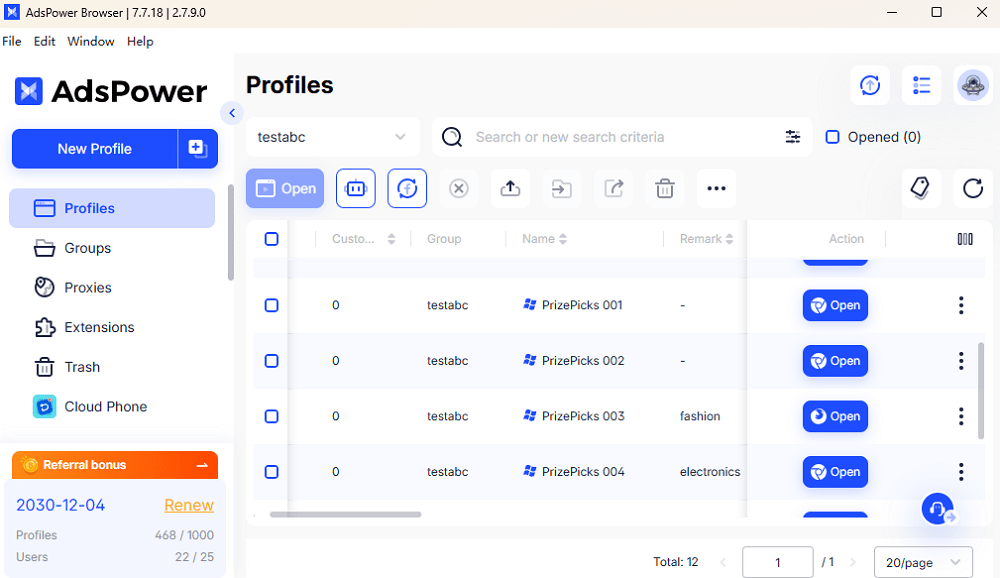 Create PrizePicks Profiles