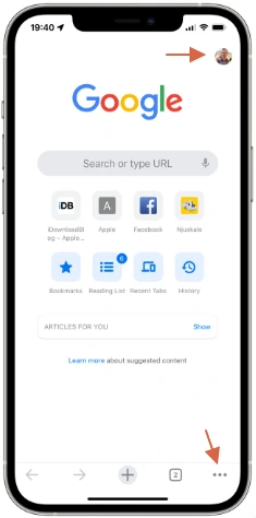How to switch Chrome accounts on iPhone 