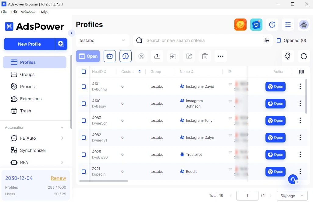 Bulk Create Instagram Profiles