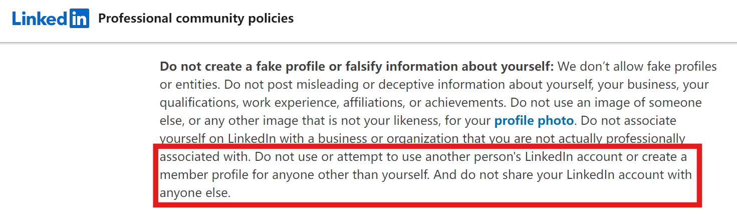 linkedin professional community policies