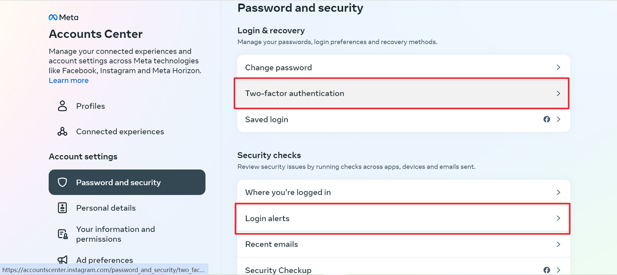 Configurações de Segurança do Instagram