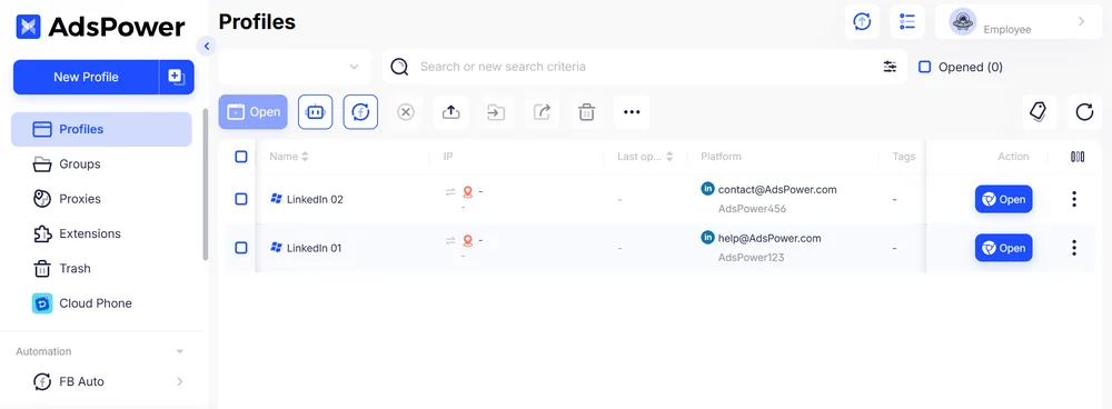 AdsPower multiple LinkedIn accounts