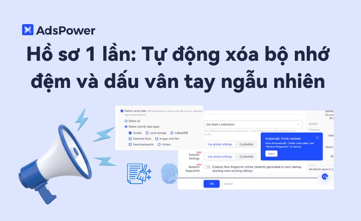 Hồ sơ một lần với chức năng tự động xóa bộ nhớ đ�%