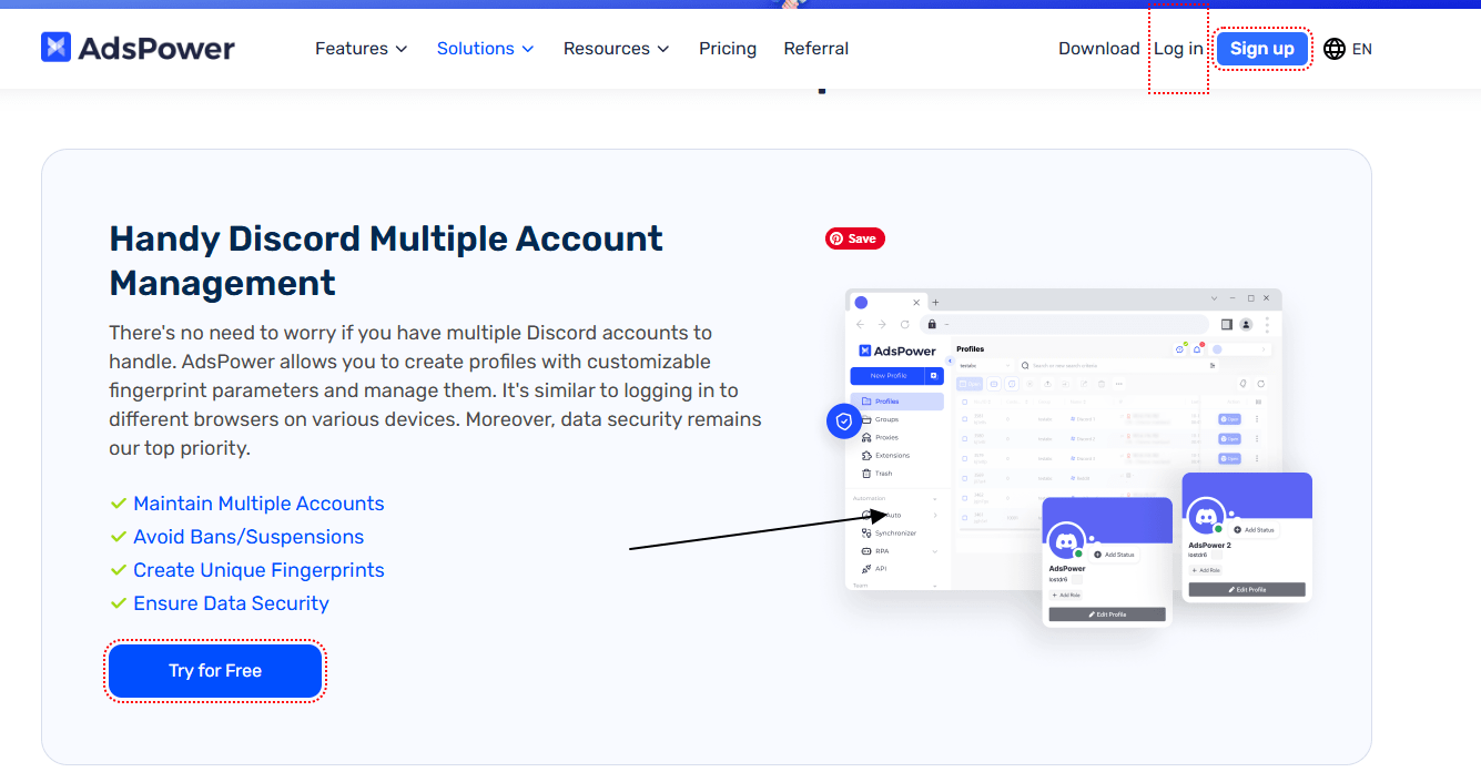 AdsPower for Discord