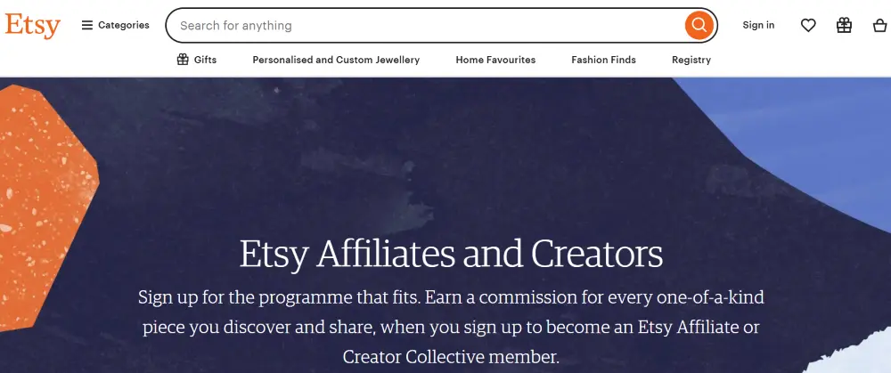 Etsy Affiliate Program