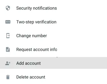 WhatsApp add account